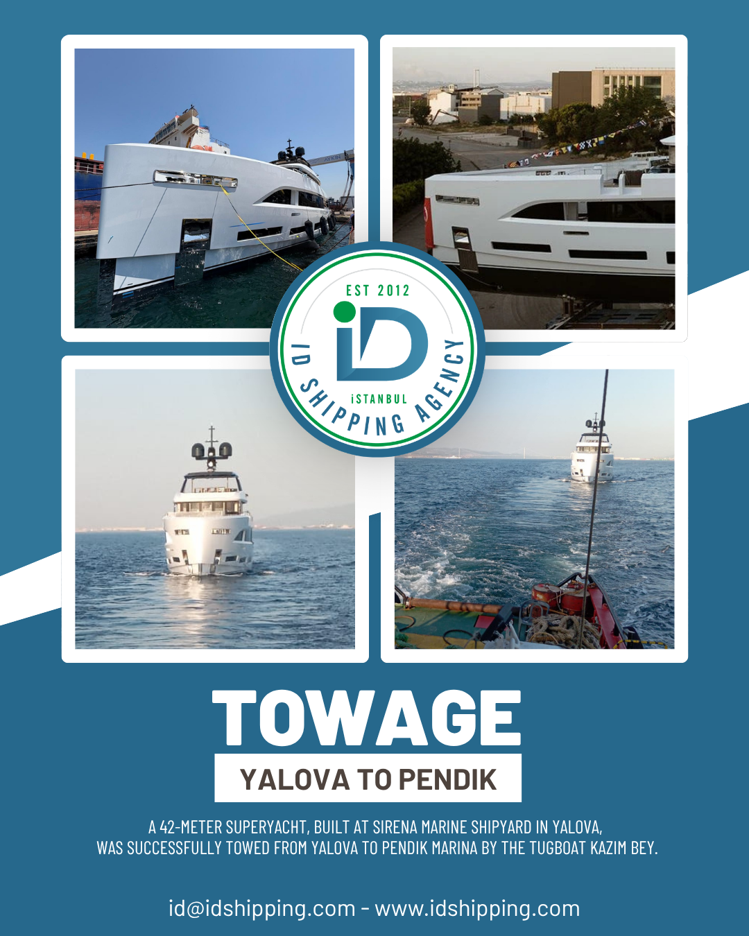 42-Metre Superyacht Towed from Yalova to Pendik Marina